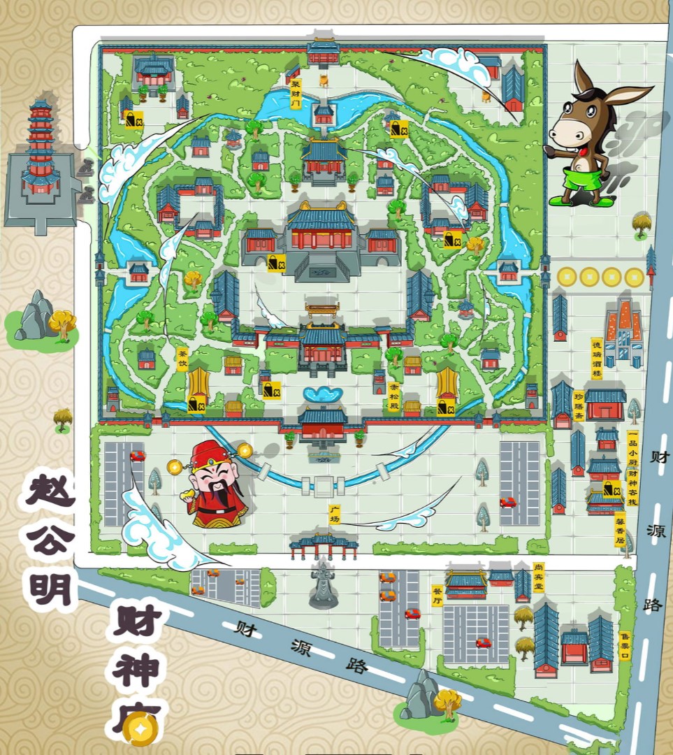 兴国寺庙类手绘地图